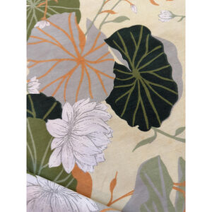 Vintage Lily Pond Fabric, Atelier Originals Spectrum, 1978 Floral Print